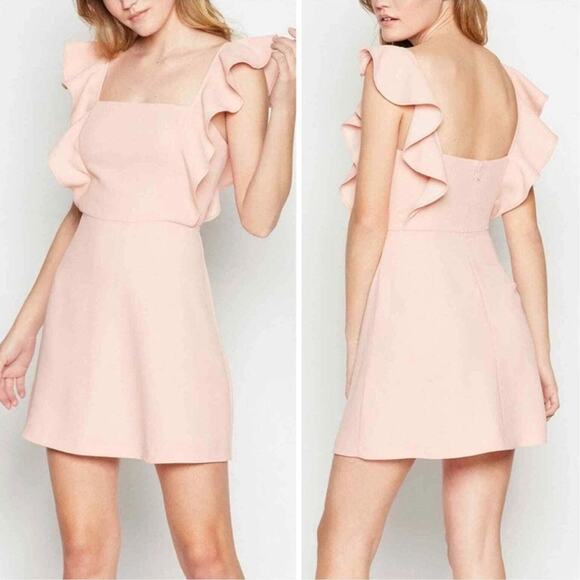 NWT BCBG Paris Short Ruffle Dress Sz XXL in Rose Quartz - Picture 1 of 8